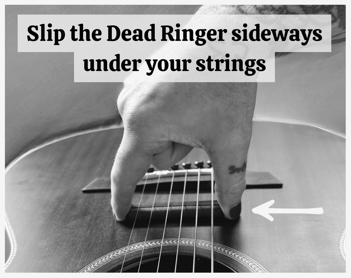 Drawing Dead Ringer Dead Ringer Setup Guide | Rubber Bridge Guitar Installation